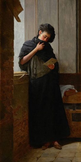 woman reading a letter