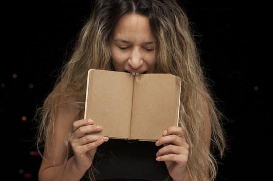 woman and notebook