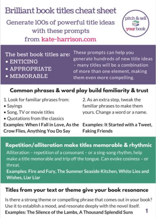 Kate's title handout